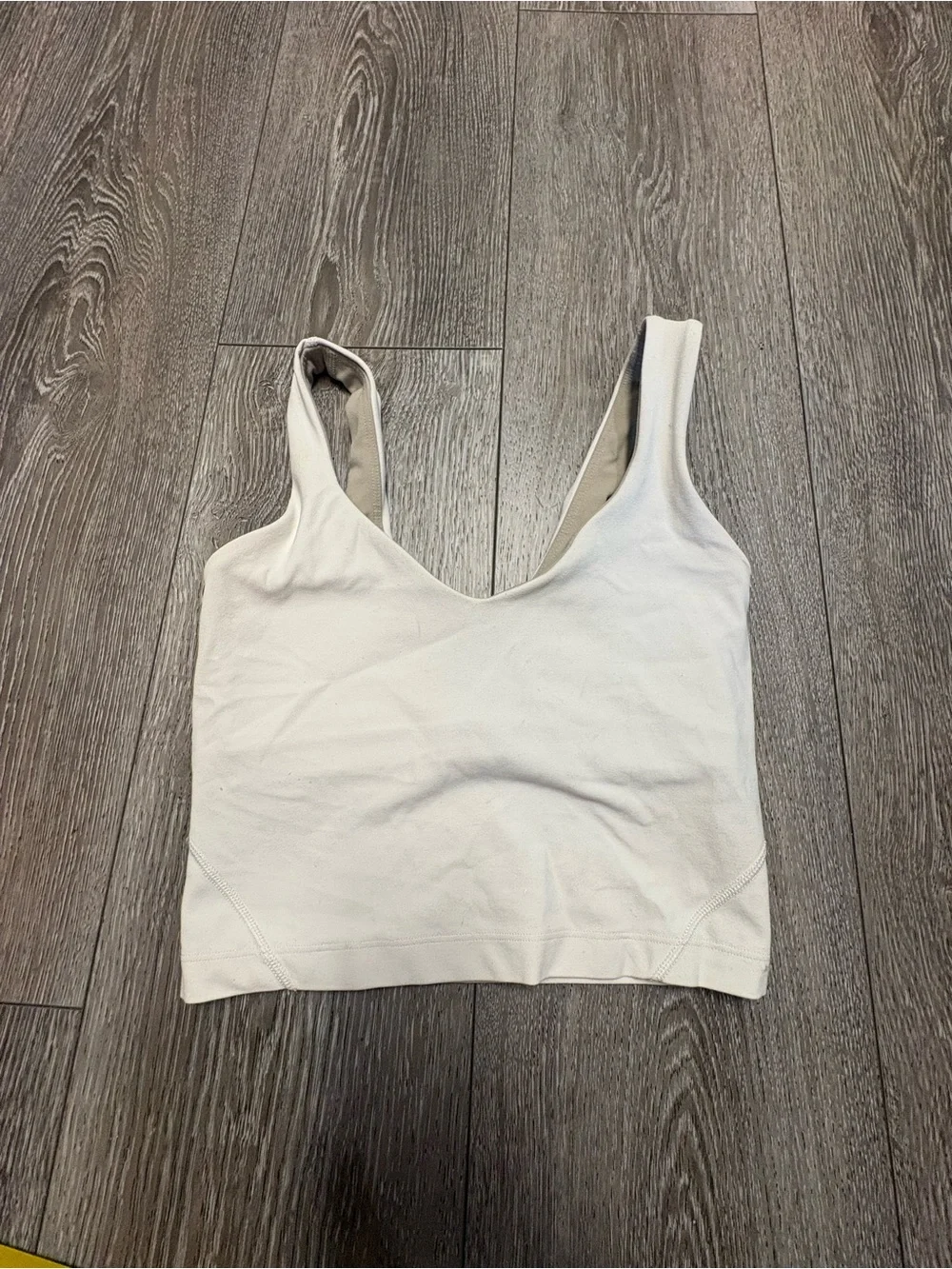 Lululemon Women's White Scoop-Back Crop Tank Top - Performance Intimates